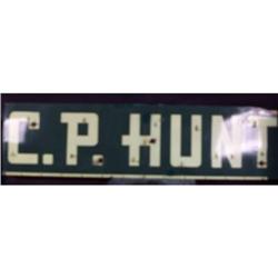C.P. Hunt Porcelain Sign 22 x 90