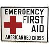 Image 1 : Red Cross First Aid  Porcelain Sign  18 x 24"