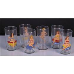 Pin-up Girl  Nudie Drinking Glasses  set of 6