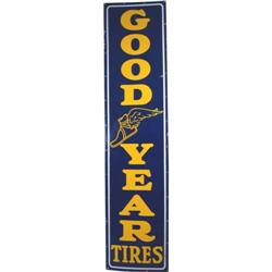 1950's "Goodyear Tires" Porcelain 7' Tall Vertical Sign
