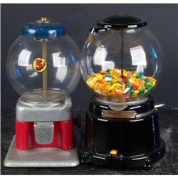 Lot of 2 Vending Machines Black National Gum Ball &