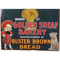 Buster Brown Bread  embossed Tin Sign  20 x 28"