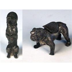2 Figural Dog Shaped Cigar Items      1 Rest, 1 Lighter