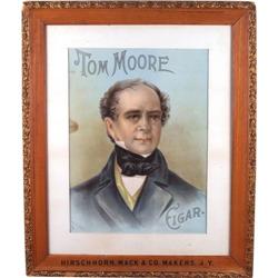 Tom Moore sign in original frame with makers name on th