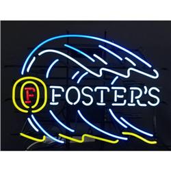 Fosters beer with wave  neon sign