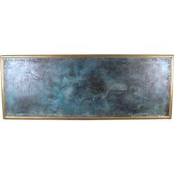 Framed Bronze Architectural Panel. Bas Relief of Neolit