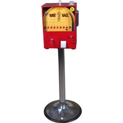 1 cent 1950's coast vendor baseball gum machine on a ch