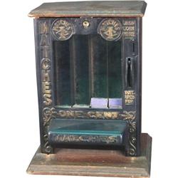1 cent Cast iron front Match dispenser