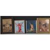 Image 1 : 4 Gambling Girl Pin-up Girlie Framed Pictures