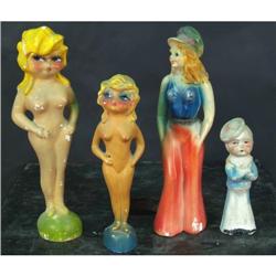 Lot of 4 Carnival Prize Chalk Figures