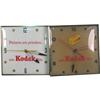 Image 1 : Lot of 2 Square Electric "Kodak"Adv  Clocks