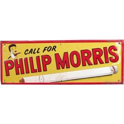 Phillip Morris `Call for" Tin sign 10" x 28"