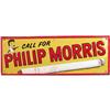 Image 1 : Phillip Morris `Call for" Tin sign 10" x 28"