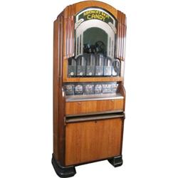 Art Deco Light Up Candy Vendor w/Mirror Floor Model