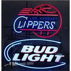 Bud Light LA Clippers neon sign