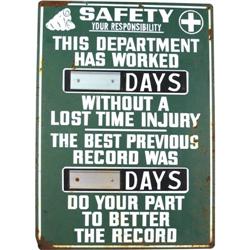 Porcelain Safety Workplace Sign