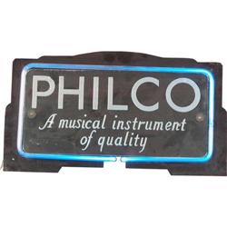 Rare HTF  "Philco" Neon Sign  1930's Radio Countertop