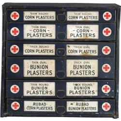 Johnson & Johnson metal Display w/6 drawers 13" x 12" x