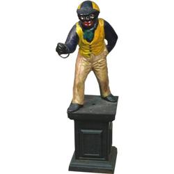 Cast-Iron, Black Stable Hand "Lawn Jockey"