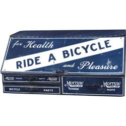 Morrow mfg, Bicycle Parts Tin Display Box w product