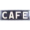 Image 1 : "Cafe"  Outdoor Porcelain Sign 1 sided Blue & White