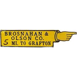 Brosnahan-Olson Co. Tin Embossed Die-Cut Sign