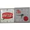 Image 1 : Lot of 2 Square Coca-Cola Clocks