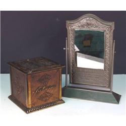 Traub advertising metal store mirror