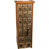 Image 1 : Bank of 18 Brass P.O. Boxes in Oak Cabinet 9 x 13 x 41"