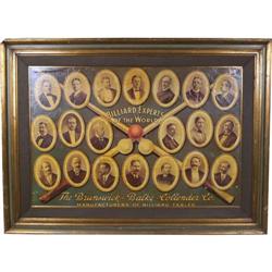 "Billiard Experts of the World" color/litho Display