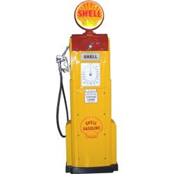 Wayne  Clock Face Restored Gas Pump  Shell