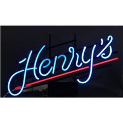 Henrys' Draught Beer neon sign