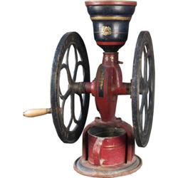 26" tall early Elgin National coffee Grinder model 42