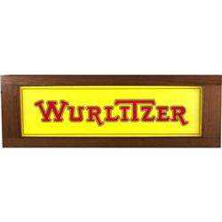 Wurlitzer Electric sign 17" x 50" in Oak Frame