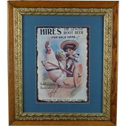 Hires Root Beer print in fancy oak frame