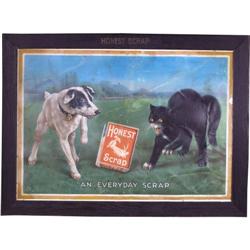 Honest Scrap Cardboard advertising sign Cat & Dog