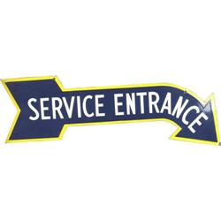 Service Entrance Porcelain Garage sign 2 sided 39"  x 1