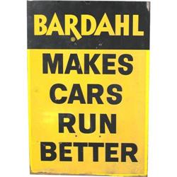 Bardahl tin sign 15" x 22" makes cars run better