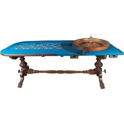 Early full sized Roulette table and wheel claw feet MFG