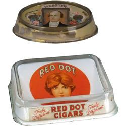 Lot of 2 Glass Cigar Related Change Receivers