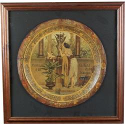 Climax cut plug tobacco cardboard charger under glass