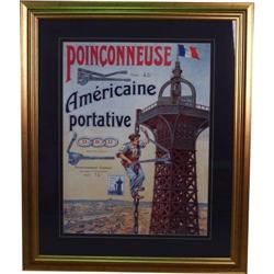 Framed French Contemporary Poster American Portative 42