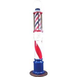 Restored Koken Floor Model Barbers' Pole w/ round globe