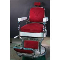 Koken Porcelain Barbers Chair  White & Red