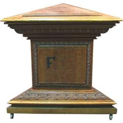 Ornate Victorian Triangle Shaped Pedestal  F.C.B.