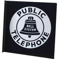 Bell System Public Telephone 2-sided Porcelain Enamel