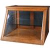 Slant Front Oak Showcase w/ Glass Shelf  24 x 24 x 18"