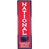 National Batteries  Painted red & blue tin sign  6 volt