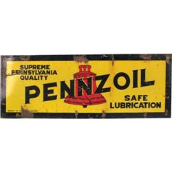Pennzoil Supreme Lubrication Tin Sign  15 x 40"