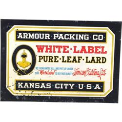 Armour embossed tin sign some flaking 13 ½  x 19 ½ 